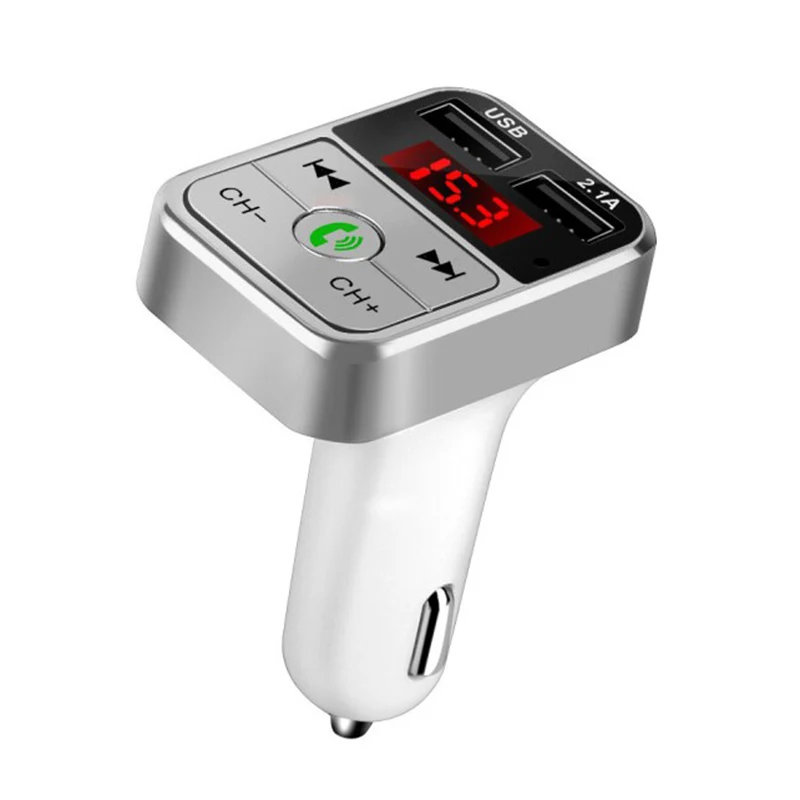 Handsfree комплект беспроводной связи bluetooth для автомобиля fm-передатчик TF карта ЖК-дисплей MP3 плеер двойной USB 2.1A автомобильное зарядное устройство для телефона Z2 - Название цвета: Sliver