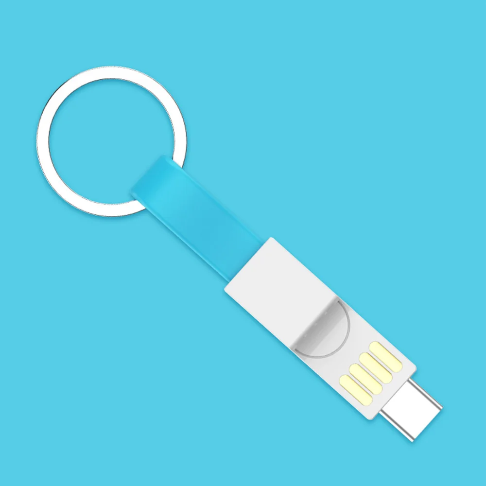 blue Многофункциональный 3 в 1 USB кабель для iPhone/type C/Micro usb зарядный кабель брелок Портативная зарядка кабель для синхронизации данных зарядное устройство - Тип штекера: blue