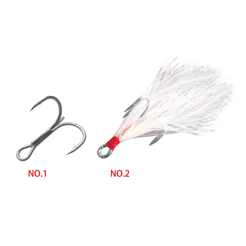 

ELENXS Feather Hook 3 Hooks Steel Hard Lure Fishing Bait Fishing Gear 20PCS