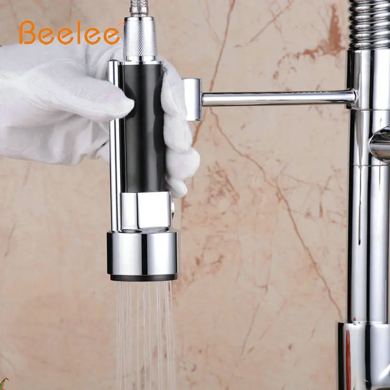 Beelee кухонный кран полированный никель отделка ручной опрыскиватель со