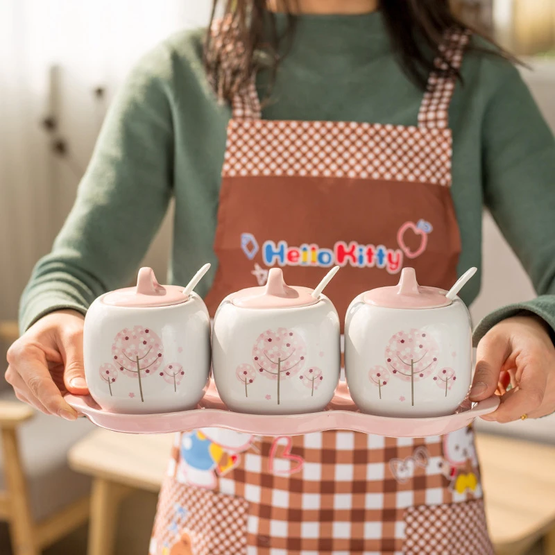 Керамические банки для приправ набор кухонных принадлежностей ящик хранения