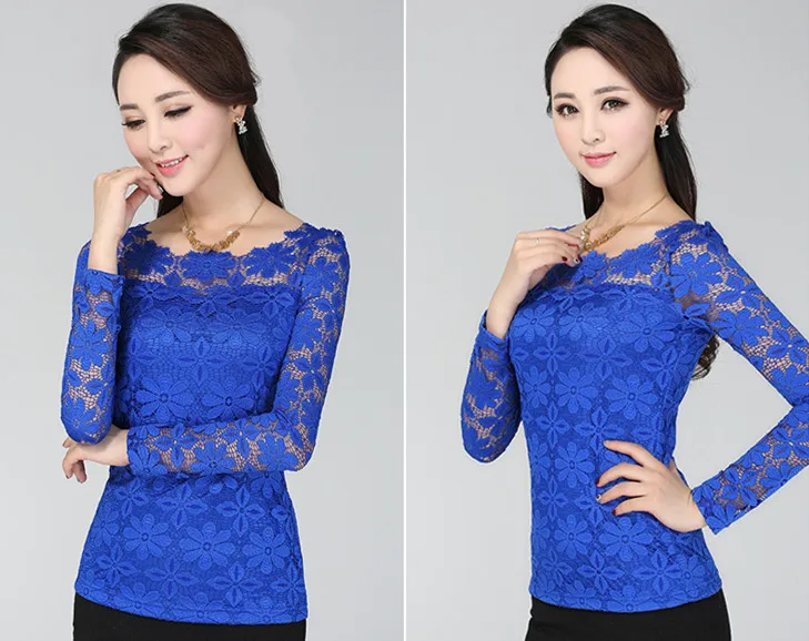 Новые женские модные кружевные блузки с длинным рукавом Женские топы и | Женская