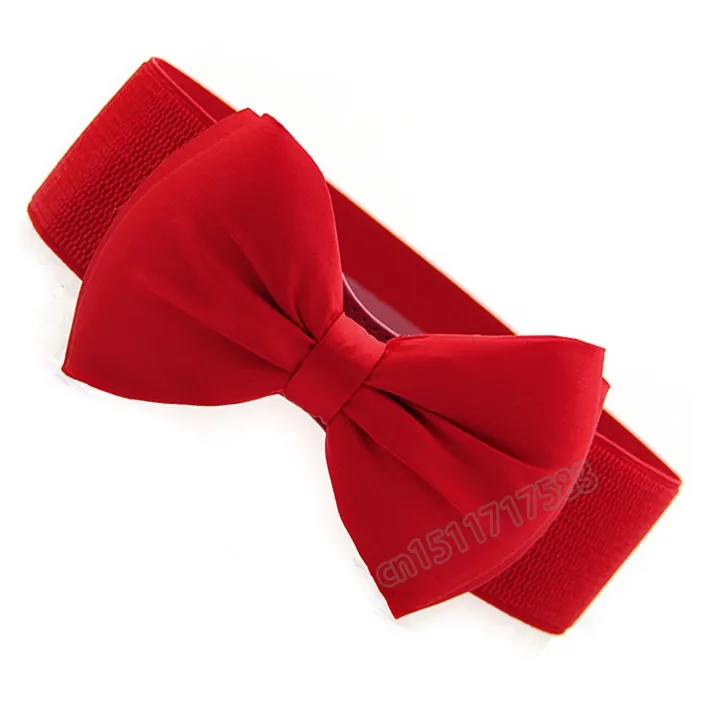 Sweet Women Bowknot Bow Wide Stretch Buckle Waist Belt elastic waistband SV001892 | Аксессуары для одежды