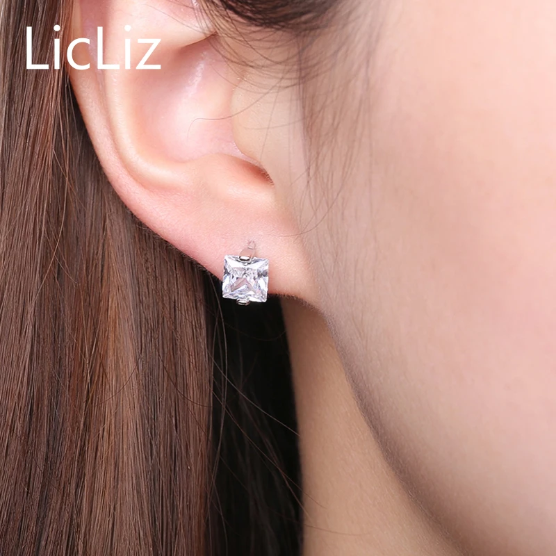 Женские серьги кольца из серебра 925 пробы с геометрическим