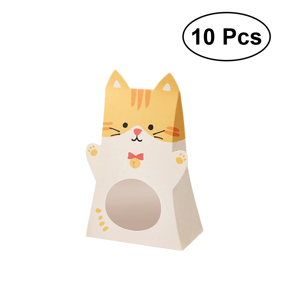 10 шт. сумка для печенья милые бумажные животные мультяшная коробка конфет