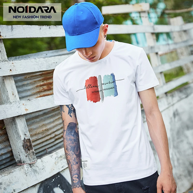 № 1 дара летняя футболка Для мужчин Повседневное Slim Fit О образным вырезом Модные