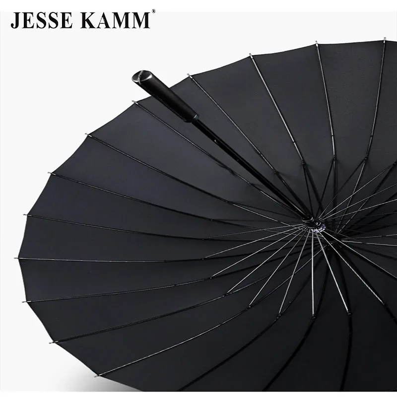 JESSE KAMM24 bone 190T однотонные кожаные мужские и женские зонты с прямой ручкой для