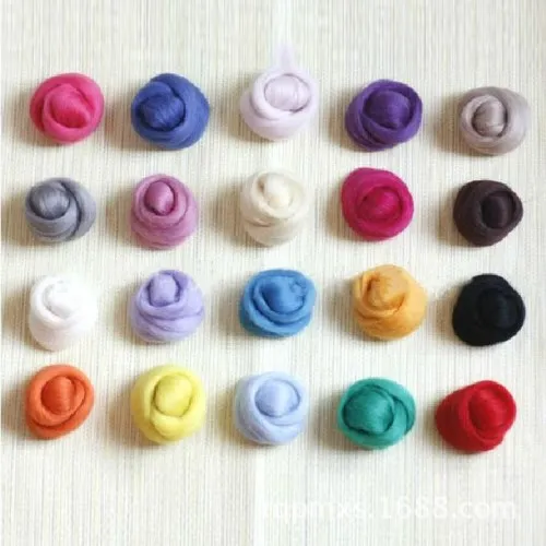 random mixed color 7 шт смешанные цвета шерсть-ровинг волокна DIY ремесло Войлок животные цветы эльф иглы валяния набор рукоделие ровинг спиннинг иглы войлок - Цвет: random mixed color