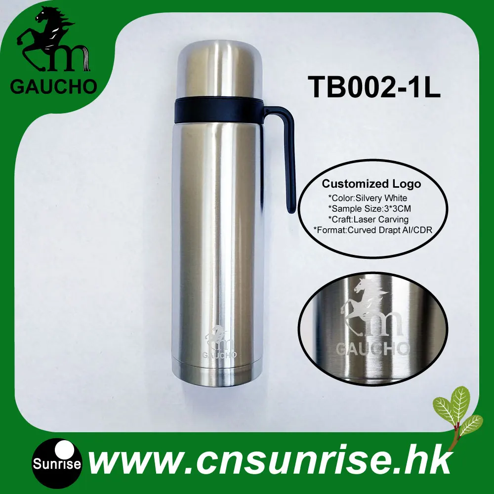Silvery White 100 шт/лот нежный Uruguay Yerba mate термос нержавеющая сталь вакуумный сосуд термос 1000 мл индивидуальный логотип приемлемо TB002-1L - Цвет: Silvery White