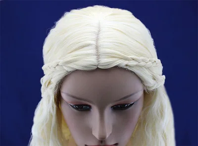 Дейенерис Таргариен косплей парик для игры престолов сезон 7-Khaleesi костюм волос парик(светильник блонд