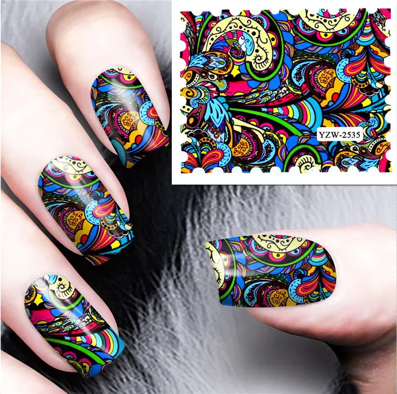 Новейшие Стикеры для ногтей 10 шт. винтажные Декоративные наклейки ногтевого
