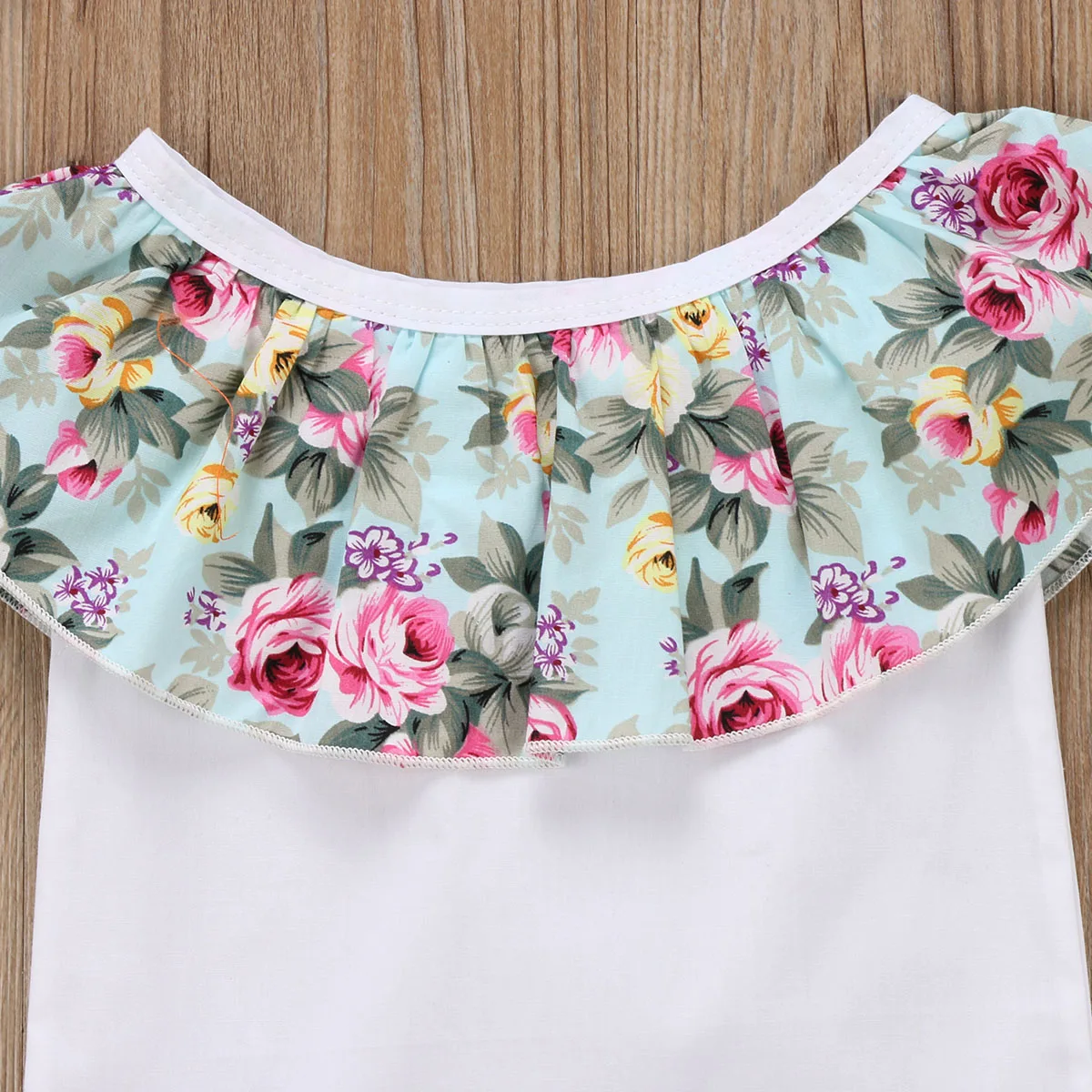 Newborn Fashion Infant Baby Girl Romper Ruffles Flower Tops Floral Shorts 2Pcs Set Outfit Clothes 0-24M |