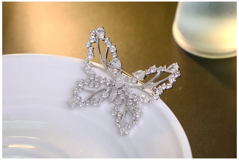 Европейская Изысканная модная брошь в виде бабочки от Swarovski яркая | Украшения и