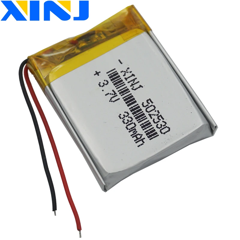 XINJ 5 шт. 3 7 в 330 мАч литий полимерный аккумулятор lipo cell 502530 для mp3 bluetooth наушники
