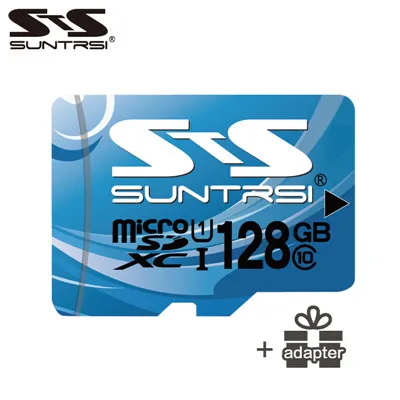 128gb with adapter Suntrsi Небесно-Голубой Micro SD 256 ГБ/128 Гб карта памяти класс 10 высокоскоростная Microsd карта 8 Гб класс 6 UHS-1 флэш-карта для смартфона - Емкость: 128gb with adapter
