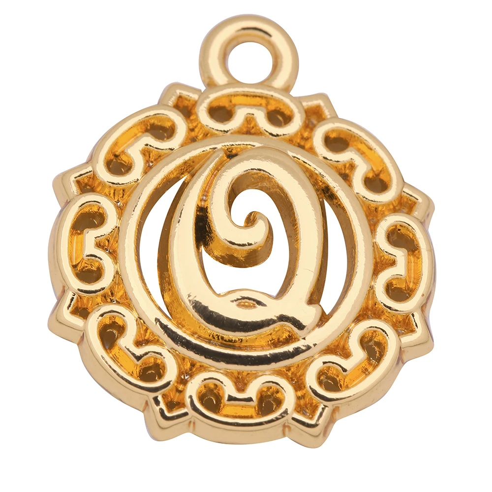 LIKGREAT Hollow Round Letter Charms for Jewelry Making Alphabet Name Pendant Fit Handmade Bracelet Necklace A B C D E F G H | Украшения и