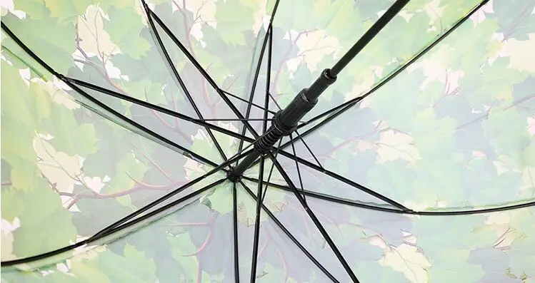 80cm diameter auto open transparent PVC falling leaves POE umbrella environmental protecting apollo dome princess EVA parasol |