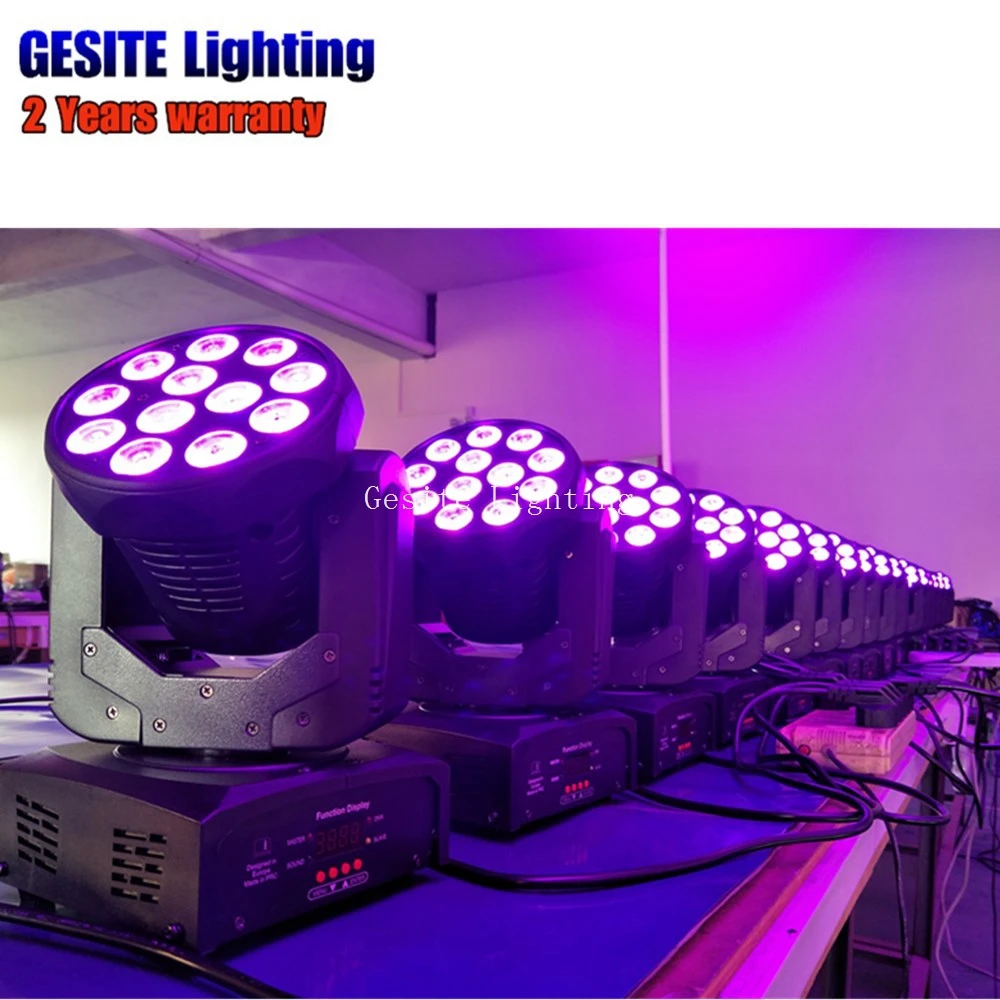 2 шт./Лот 12 шт. RGBW 4 в 1 wash DMX512 Светодиодный прожектор для сцены с движущейся