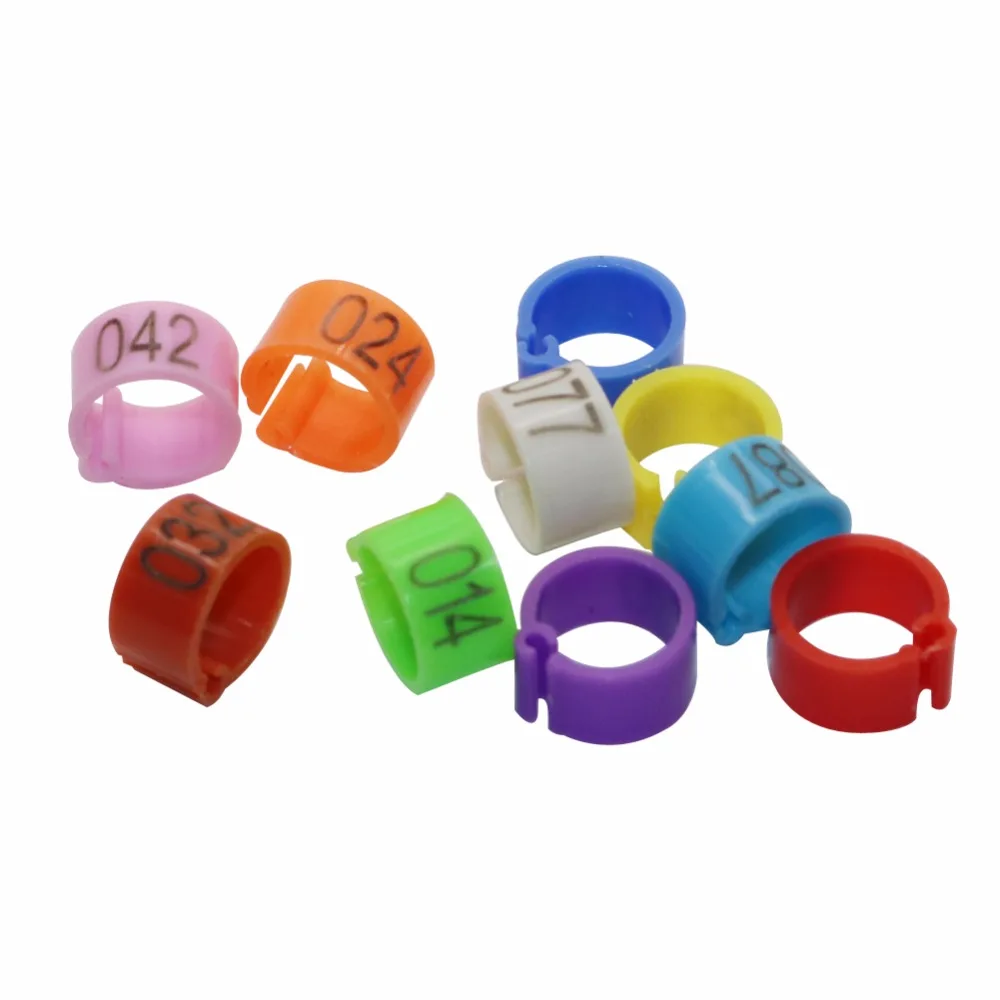 100 шт. зажимы для птиц 8 мм пластиковые цифровые разметочные кольца попугаев