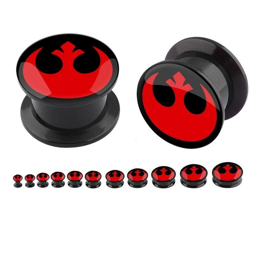 1 пара Повстанческий Альянс Акриловые штекер уха Gauegs плотно привинченная плоть