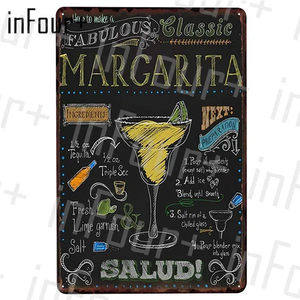 1799 Lemonade Margarita налет металлический винтажный Декор металлический знак жестяная вывеска металлический плакат металлическая пластина домашний бар украшение для паба Blechschild - Цвет: 1799