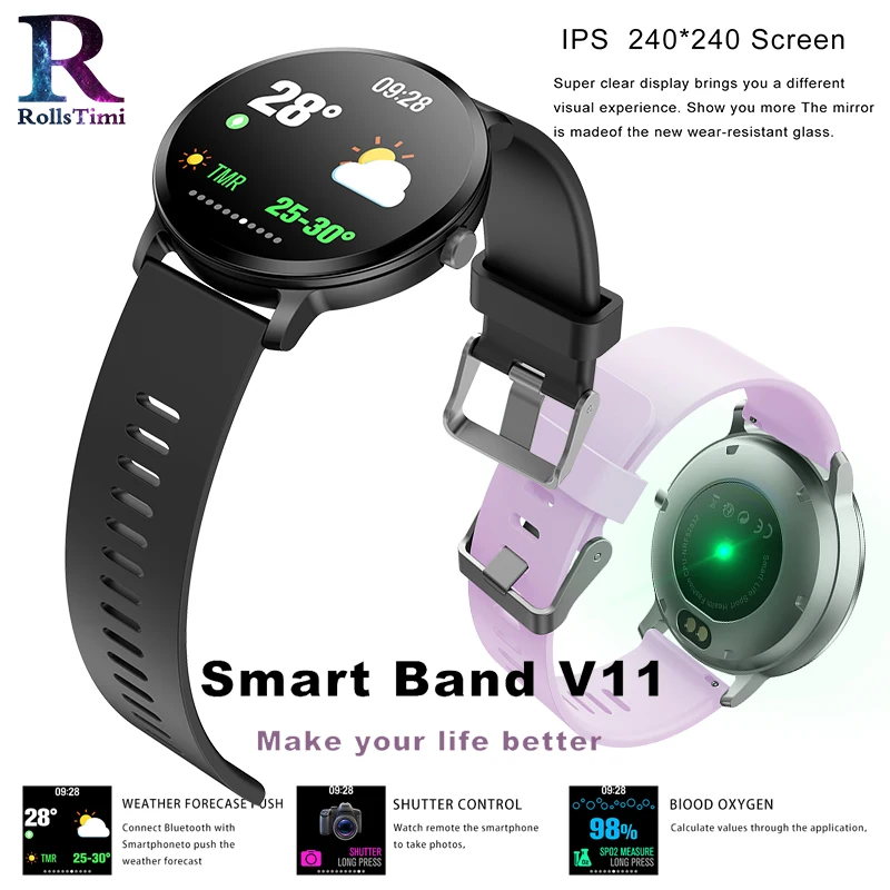 RollsTimi женские Смарт часы фитнес трекер Водонепроницаемый спортивный браслет