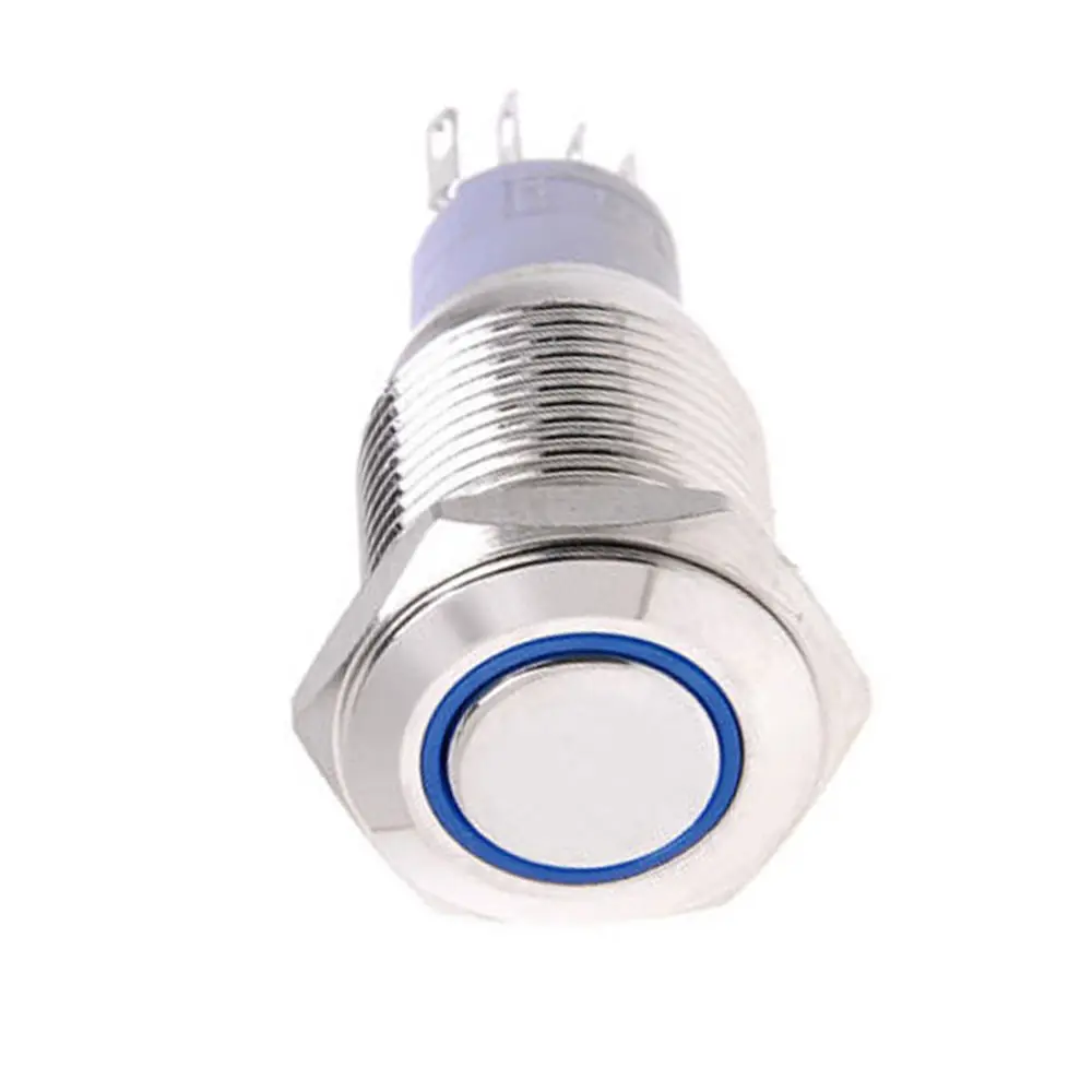 EE support 16mm 12V 3A Blue LED Light Metal Auto Car Button Switch Styling | Автомобили и мотоциклы