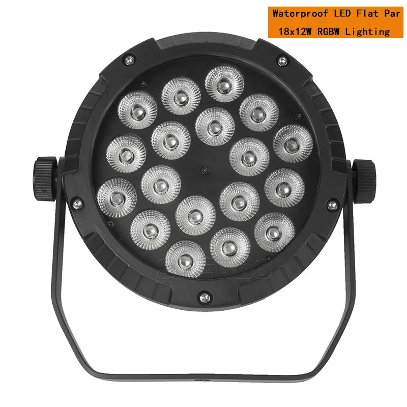 18x12W 4 шт. водонепроницаемый светодиодный плоский Par 18x12 Вт RGBW DMX512 сценический эффект Освещение хорошо подходит для наружного бассейна DJ Дискотека вечерние танцпол - Цвет: 18x12W