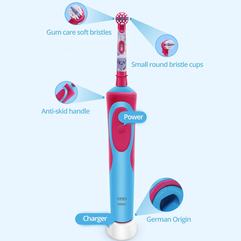 Электрическая зубная щетка Oral B для детей вращение на 7600 K 2 мин таймер Индуктивная