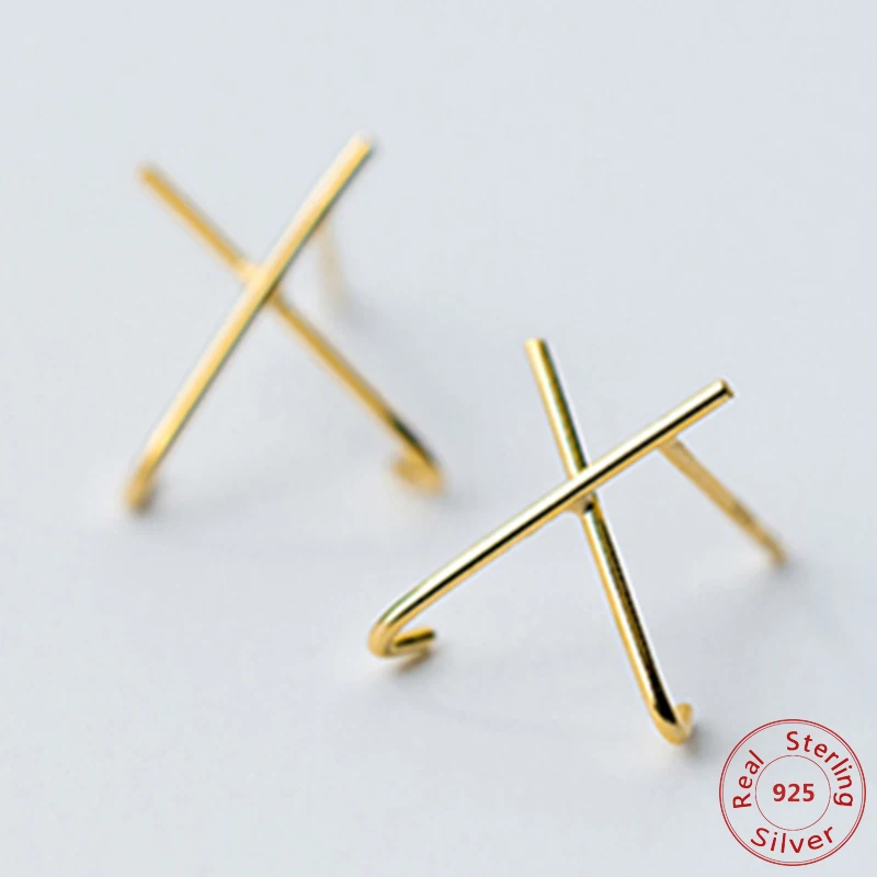 Серьги гвоздики женские из серебра 100% пробы с буквами X|Серьги-гвоздики| |