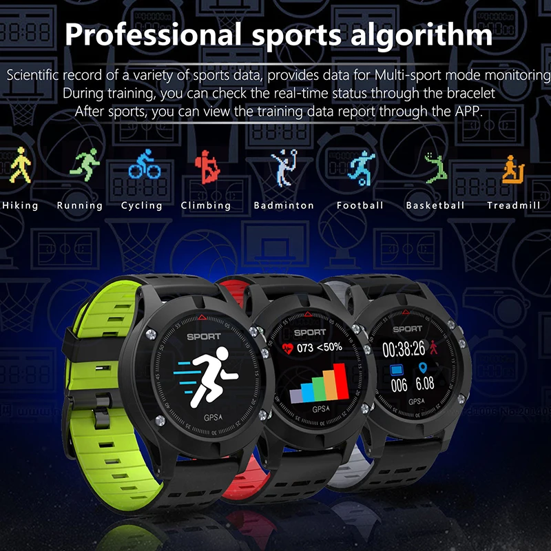 FocusSmart F5 спортивные умные часы gps кровяное давление пульсометр фитнес-трекер