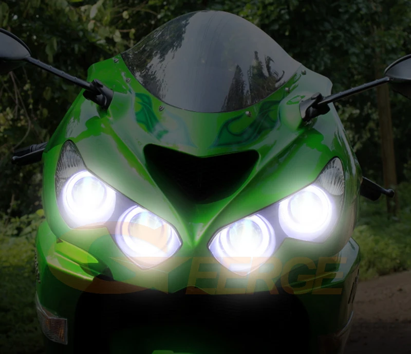 Для Kawasaki NINJA ZX14R ZZR1400 2012- RF контроллер Bluetooth Multi-Цвет Ультра-яркий RGB светодиодный Ангельские глазки комплект