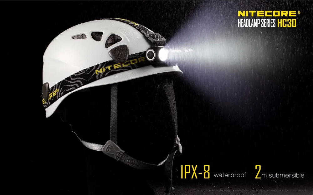 Налобный фонарь NITECORE HC30 CREE XM-L2 U2 max 1000LM с аккумулятором 18650 3500 мАч, новое зарядное устройство I2