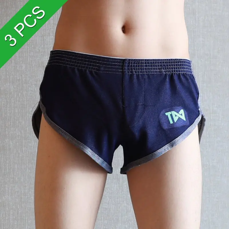men boxers shorts 3, сексуальные боксерки, Для мужчин u-образной выпуклостью спереди для Гей Трусы свободные удобные домашняя одежда для сна Для мужчин хлопок, шорты на каждый день - Цвет: men boxers shorts