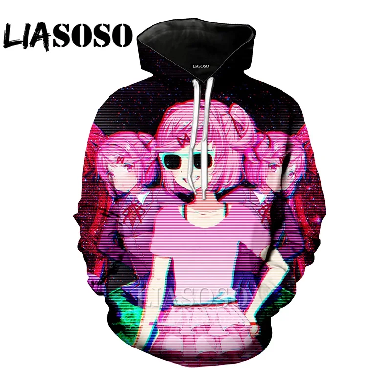 9 LIASOSO, Забавный 3D принт, для женщин, новинка, для мужчин,, аниме, doki, милый, длинный рукав, homme, Harajuku, толстовки, худи, модная, D879 - Цвет: 9