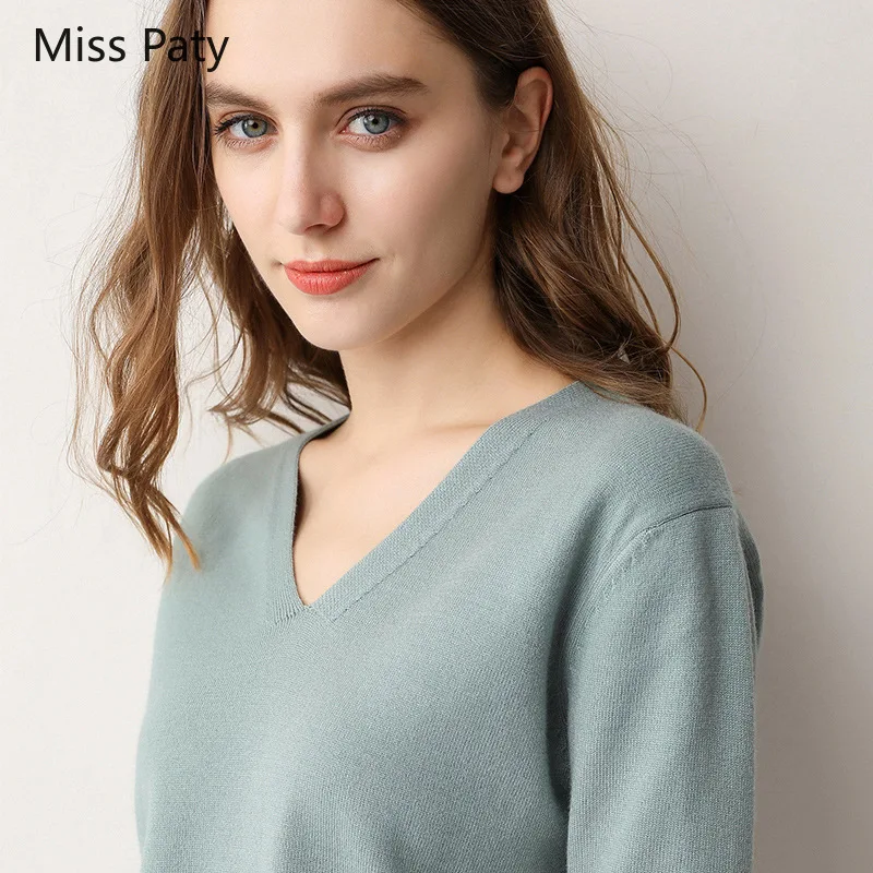 V Neck solid knitted thin pullover plus size elastic soft jumper sweater winter female tops for women autumn hot sale | Женская одежда