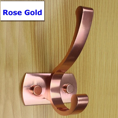 Rose Gold Модные деревенские Эстетическая Одежда Крюк пространство Алюминий пальто Крючки одежда висит один крюк - Цвет: Rose Gold