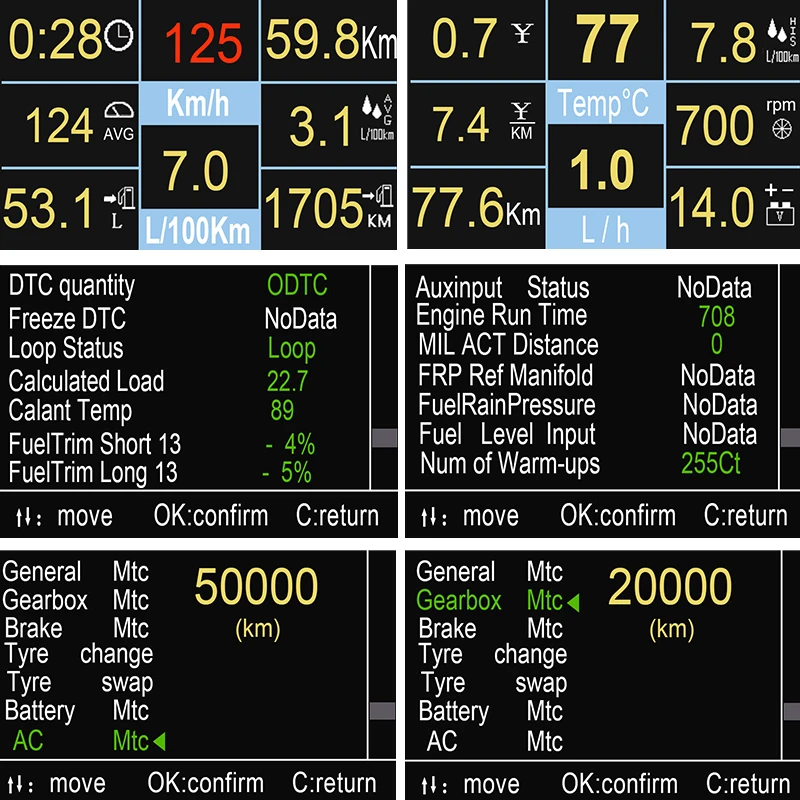 Ancel A501 HUD Дисплей OBD2 бортовой компьютер для автомобиля расход топлива измеритель температуры Спидометр OBD2 HUD Дисплей