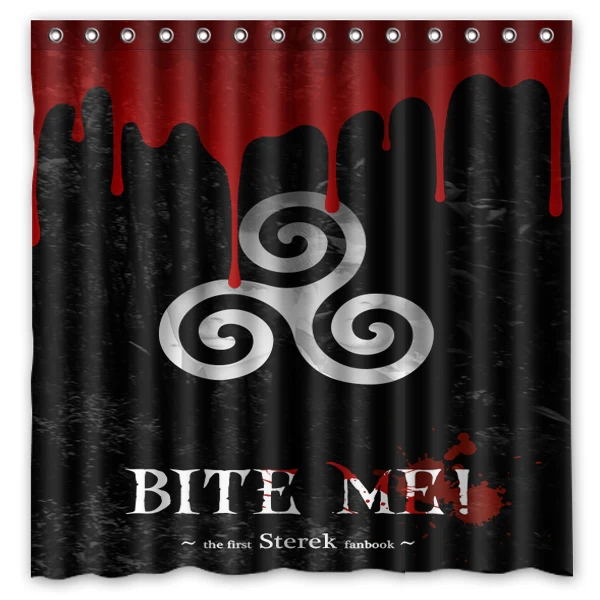 2016 Hot Sale! Teen Wolf "Bite Me" Quote Background Waterproof Polyester Shower&Bath Curtain( 180X180CM) | Дом и сад