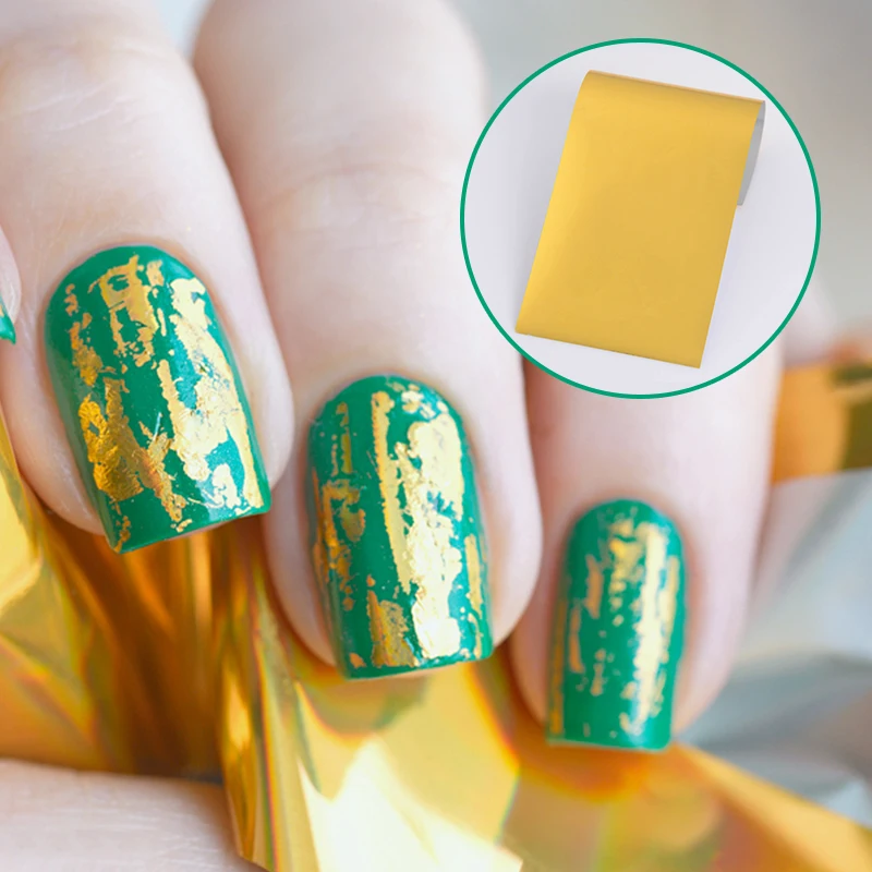 8 шт. лазерные блестящие наклейки для ногтей Золотой Серебряный ноготь бумажные