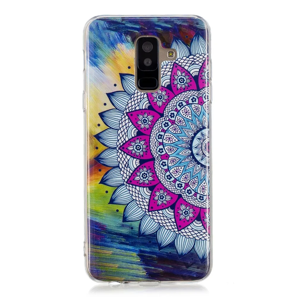 Мягкий силиконовый чехол для Samsung Galaxy A6 Plus 2018 светящийся с рисунком | Мобильные