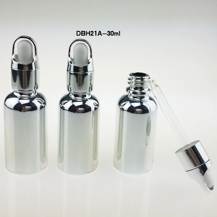 Оптовая продажа 100 шт. стекло 1 унция флакон-капельница s серебристый oz Стеклянный