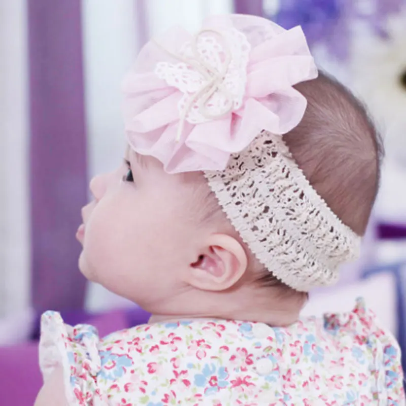 Аксессуары для детей кружевная пряжа большой цветочный Зажим девочек детский