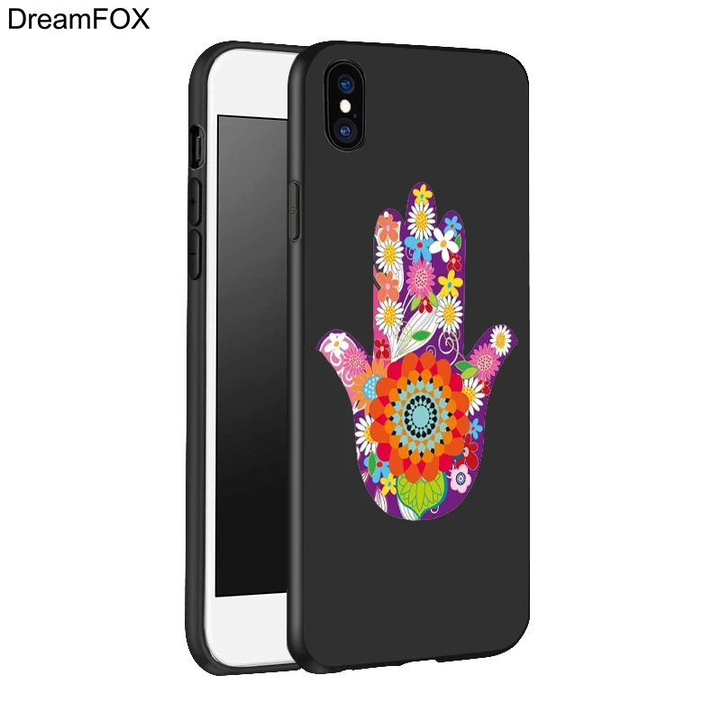 DREAMFOX L046 Фатима рука Черный Мягкий ТПУ силиконовый чехол для Apple iPhone 11 Pro XR XS Max X 8 7 6