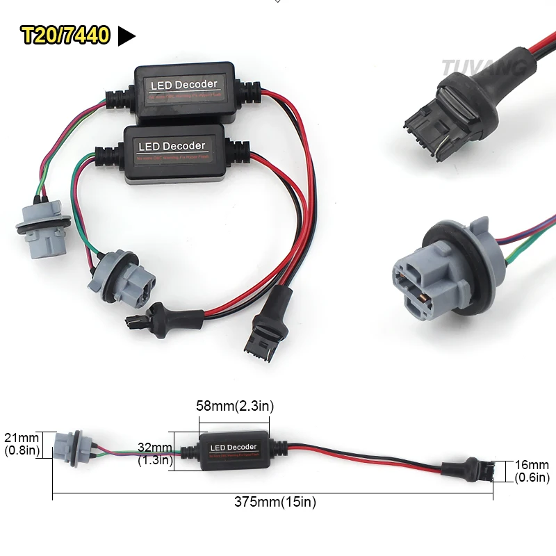 2X 1156 Ba15s 1157 T10 7443 7440 Bau15s Canbus поворотный сигнал провода без ошибок нагрузочные