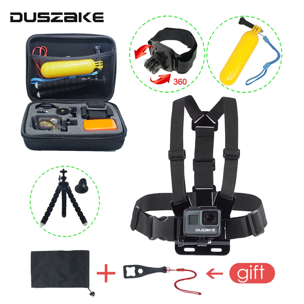 DUSZAKE DG29 крепление для Gopro аксессуары чехол Go pro Hero 5 комплект ремешок Pro 6 Xiaomi Yi 4