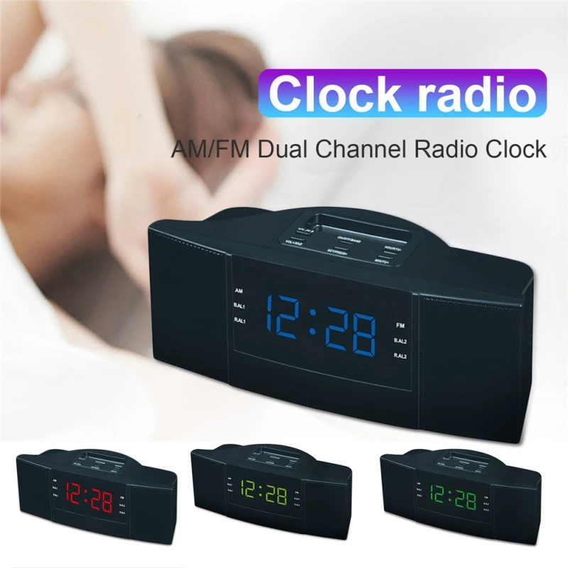 EDAL ABS 2 в 1 светодиодные цифровые настольные часы с функцией FM AM радио (штепсельная