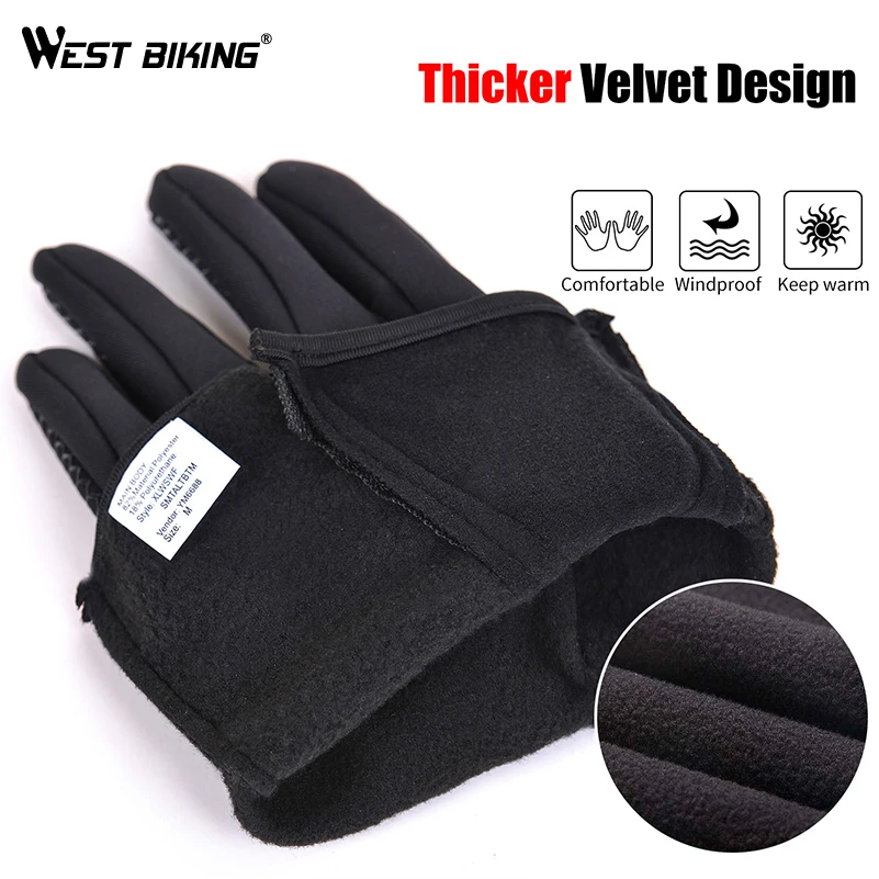 Зимние перчатки для велоспорта с сенсорным экраном теплые спорта рыбалки пеших