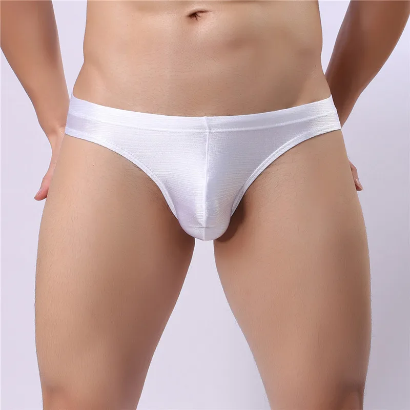 Модные новые поступления Мужское нижнее белье Briefefs шелковистые блестящие