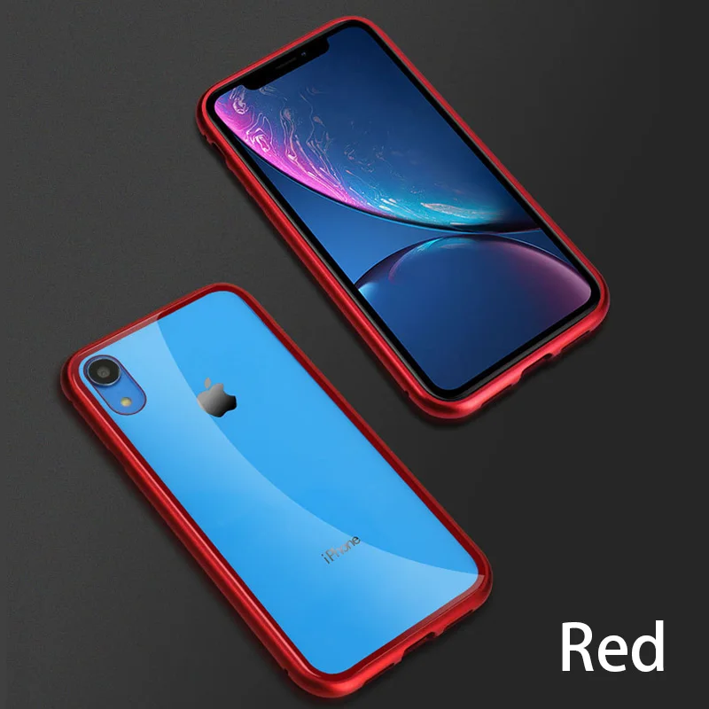 Cong fee phone Case Magnetic Adsorption Metal Phone For iphone 6 6S Plus 7 8 7Plus plus X XS XR Max Tempered glass |